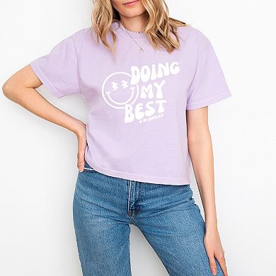 Simply Sage Market S.W.Smiley Doing My Best Smiley Face Boxy Crop Tee