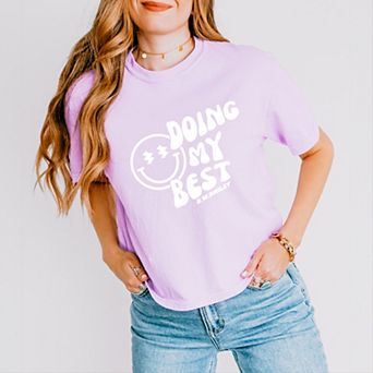 Simply Sage Market S.W.Smiley Doing My Best Smiley Face Boxy Crop Tee