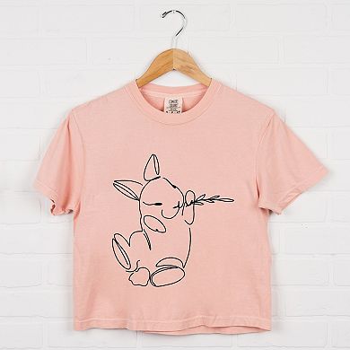 Simply Sage Market Hand Drawn Bunny Boxy Crop Top
