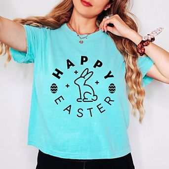 Simply Sage Market Happy Easter Eggs Boxy Crop Top