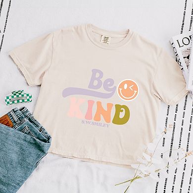 Simply Sage Market S.W.Smiley Be Kind Smiley Face Boxy Crop Top