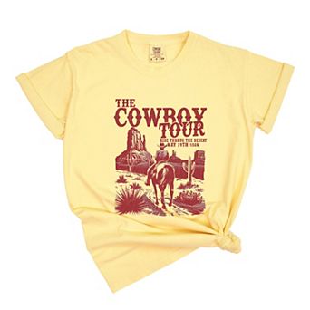 The Cowboy Tour Distressed - Women's Garment Dyed Graphic T-Shirt