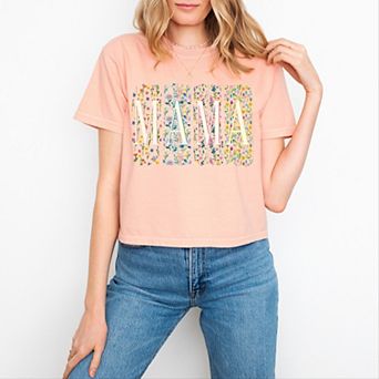 Simply Sage Market Mama Pressed Flowers Boxy Crop Top