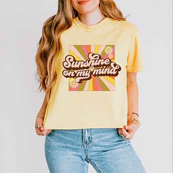 Simply Sage Market Retro Sunshine On My Mind Boxy Crop Top