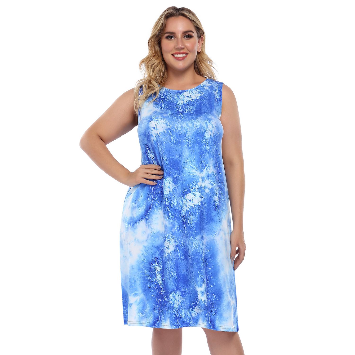 Womens Tie Dye Dress Plus Size Casual Boho Sundress Summer Sleeveless Dresses Womens Tie Dye Dress Plus Size Casual Boho Sundress Summer Sleeveless  Dresses