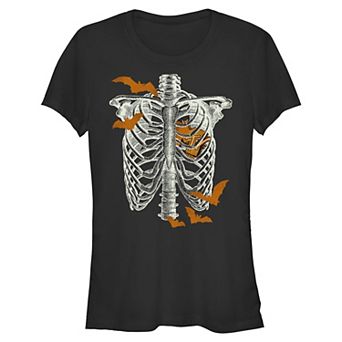 Juniors' MTV Skeleton Heart With Bats Graphic Tee