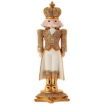 18" Resin Diamond Opulent Nutcracker Luxurious Christmas Decoration