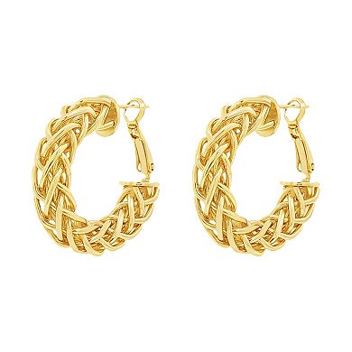 PRIMROSE Polished Braided Hoop Earrings