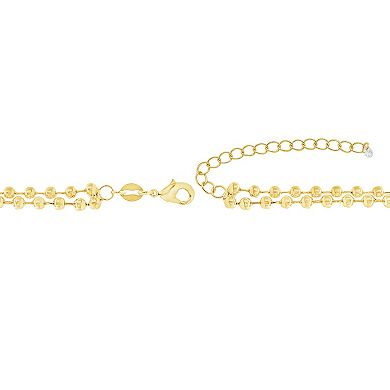 PRIMROSE Cubic Zirconia Accent Beaded Double Layer Necklace