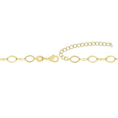 PRIMROSE Cubic Zirconia Accent Flat Link Chain Necklace