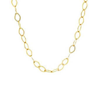 PRIMROSE Cubic Zirconia Accent Flat Link Chain Necklace