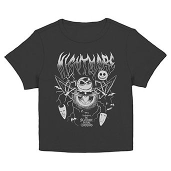 Juniors' Disney's The Nightmare Before Christmas Jack Skellington Nightmare Graphic Baby Tee