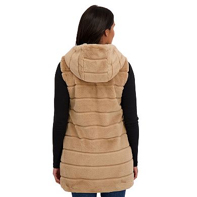 Women's Sebby Collection Faux Fur Hooded Vest