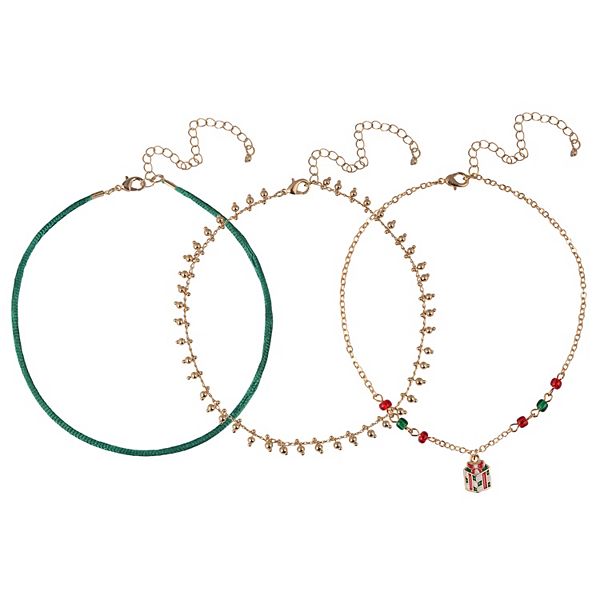 Gold Tone 3-pc. Holiday Choker Necklace Set