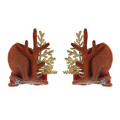 2-pc. Fabric Reindeer Ear Hair Clips