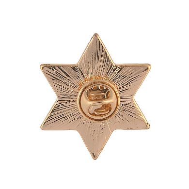 Gold Tone Simulated Stone Star of David Pin