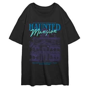 Juniors' Disney's Haunted Mansion The Perfect Final Resting Place Oversized Graphic Tee