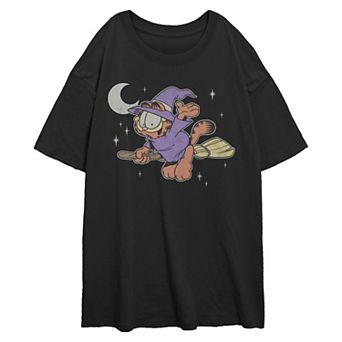 Juniors' Garfield Halloween Witch Costume Oversized Graphic Tee