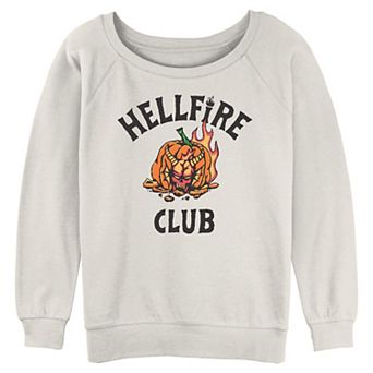 Juniors' Stranger Things Hellfire Club Pumpkin Graphic Pullover
