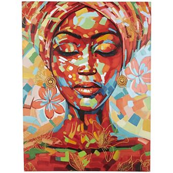 CosmoLiving by Cosmopolitan Eclectic Canvas Wall Art with Floral Accents