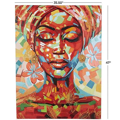 CosmoLiving by Cosmopolitan Eclectic Canvas Wall Art with Floral Accents