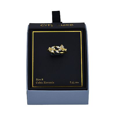 City Luxe Gold Tone Marquise Cubic Zirconia Ring