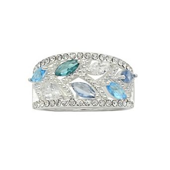 City Luxe Silver Tone Marquise Crystal Ring
