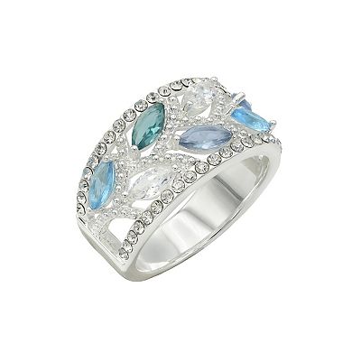 City Luxe Silver Tone Marquise Crystal Ring