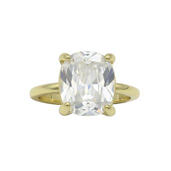 City Luxe Gold Tone Cushion Cut Cubic Zirconia Engagement Ring