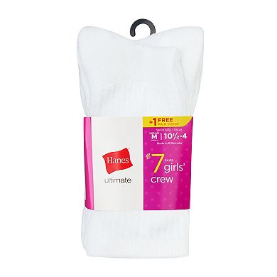 Girls Hanes Ultimate® 7-pk. Crew Socks