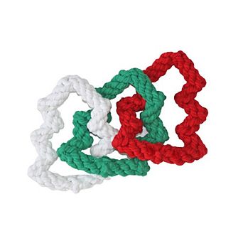 Midlee Interlocking Christmas Tree Rope Dog Toy