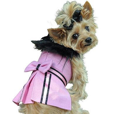 Doggie Design Wool Dog Coat Harness Fur Collar