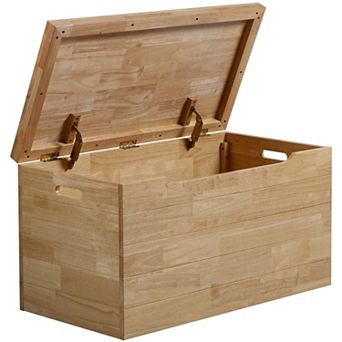 eHemco Heavy-duty Solid Hardwood Blanket Chest, Storage Trunk, 36 in Natural