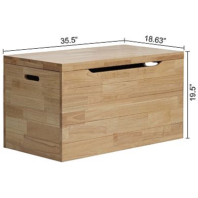 eHemco Heavy-duty Solid Hardwood Blanket Chest, Storage Trunk, 36 Inches, Natural