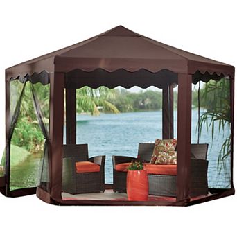 BrylaneHome 13'W Hexagon Gazebo