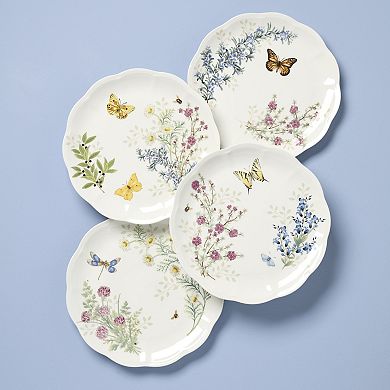 Lenox Butterfly Meadow Herbs Set of 4 Dinner Plates