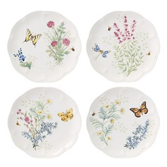 Lenox Butterfly Meadow Herbs 4 pc Accent Plate Set