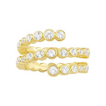 PRIMROSE Cubic Zirconia Spiral Ring