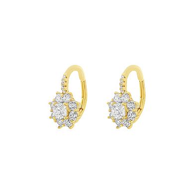 PRIMROSE Cubic Zirconia Flower Drop Earrings