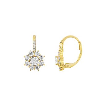 PRIMROSE Cubic Zirconia Flower Drop Earrings