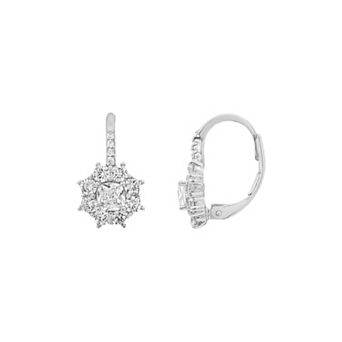 PRIMROSE Cubic Zirconia Flower Drop Earrings