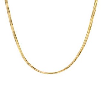 PRIMROSE Herringbone Snake Chain Necklace with Cubic Zirconia Accent