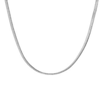 PRIMROSE Herringbone Snake Chain Necklace with Cubic Zirconia Accent