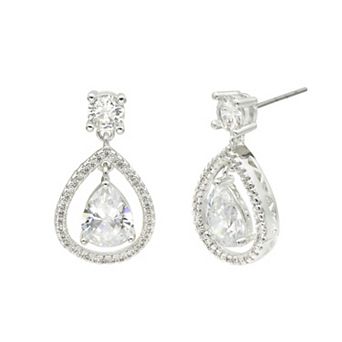 City Luxe Cubic Zirconia Teardrop Dangle Earrings