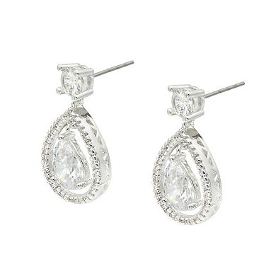 City Luxe Cubic Zirconia Teardrop Dangle Earrings