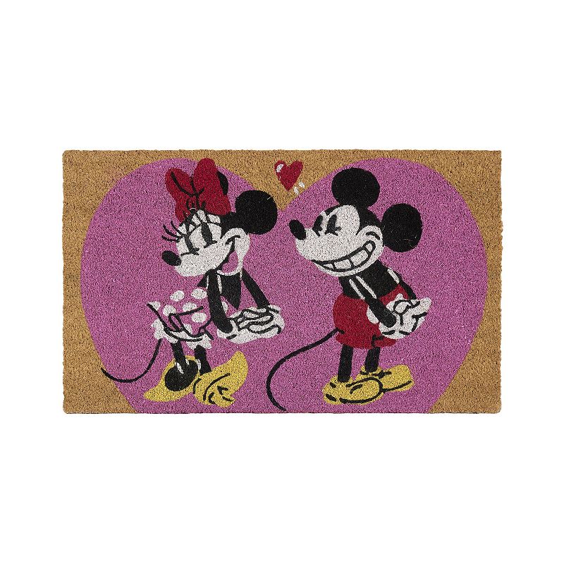 Disney Mickey & Minnie Mouse ラグ Disney's Mickey & Minnie Valentine's Day Outdoor Coir Door Mat
