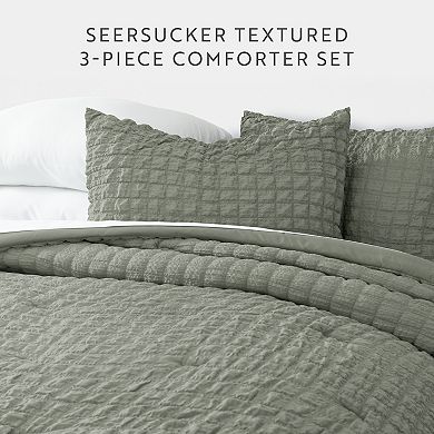 Home Collection Seersucker Textured Down-Alternative Comforter Set
