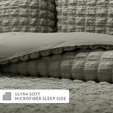 Home Collection Seersucker Textured Down-Alternative Comforter Set