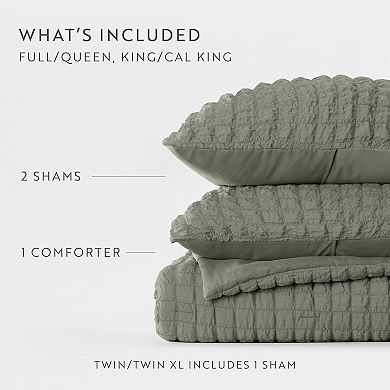 Home Collection Seersucker Textured Down-Alternative Comforter Set