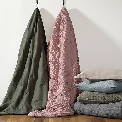 Home Collection Textured Gauze Crinkle Comforter Set with Shams